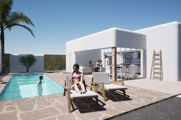 VILLAS DE OBRA NUEVA ESTILO IBIZA EN ALFAZ DEL PI