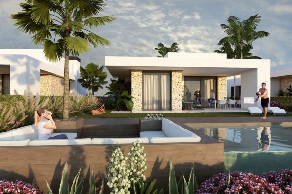 NEW BUILD LUXURY FIRST LINE VILLA IN ALGORFA GOLF COURSE