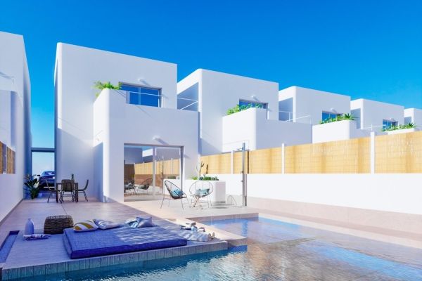 VILLAS DE OBRA NUEVA DE ESTILO IBICENCO EN LOS ALCAZARES