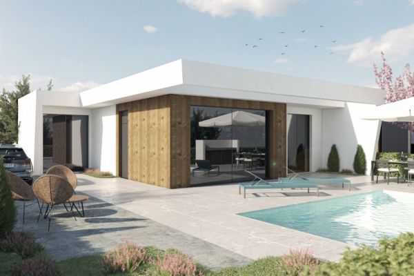 VILLAS DE OBRA NUEVA DE UNA SOLA PLANTA EN CAMPO DE GOLF ALTOANA, MURCIA