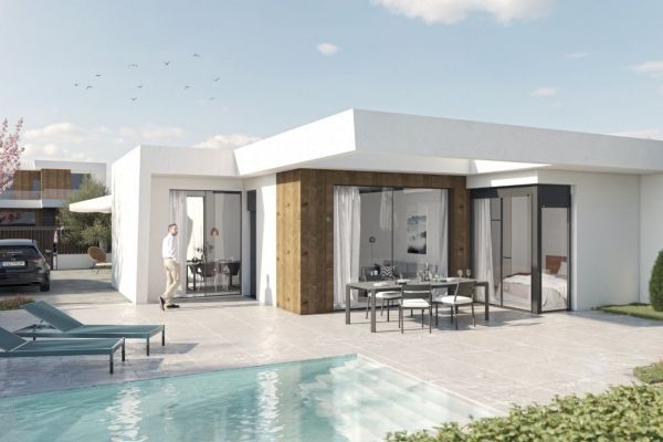 VILLAS DE OBRA NUEVA DE UNA SOLA PLANTA EN CAMPO DE GOLF ALTOANA, MURCIA