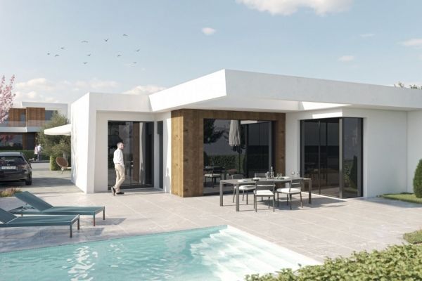 VILLAS DE OBRA NUEVA DE UNA SOLA PLANTA EN CAMPO DE GOLF ALTOANA, MURCIA