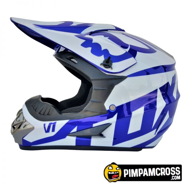 motocross blanco y azul