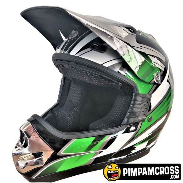 Casco motocross Racing verde
