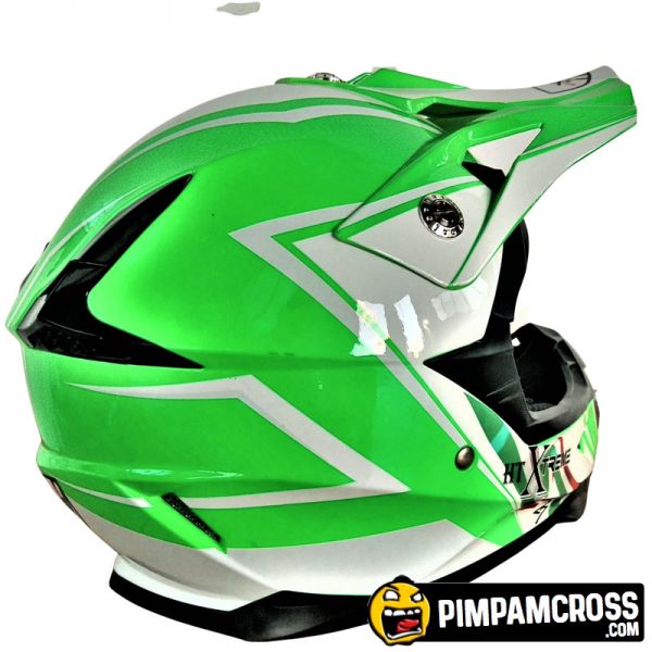 Casco motocross verde
